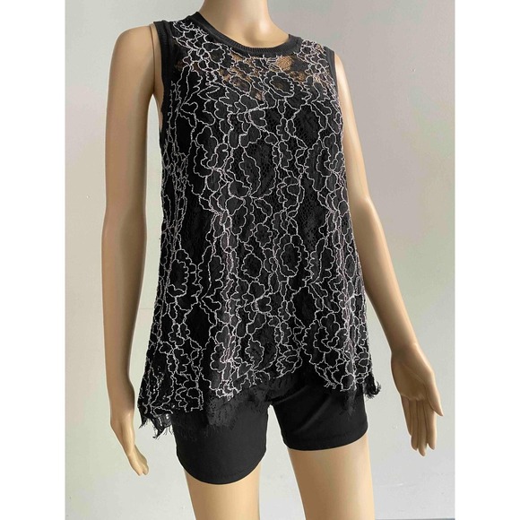 Generation Love Lace Tank Top Sleeveless Black White Party Casual S - Picture 1 of 8
